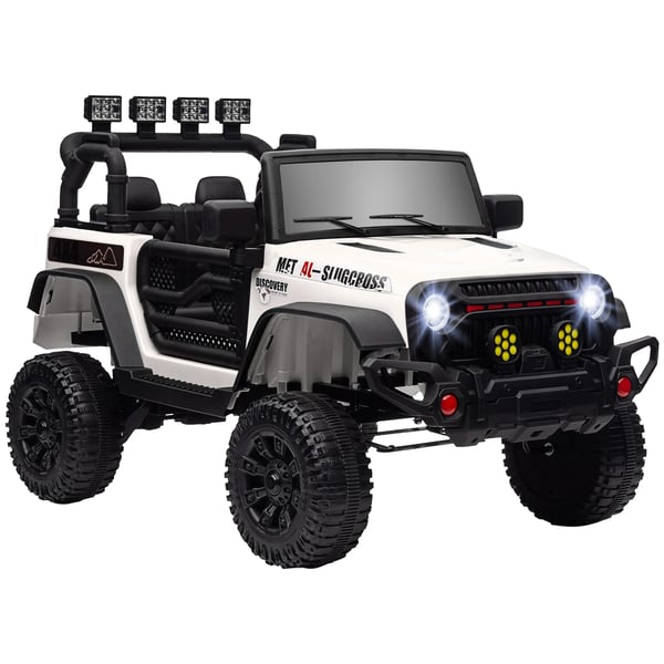 Elbil för barn - Åkbil - 12V batteri - Bluetooth - 4 hjul - Plast - Från 3 år - Vit