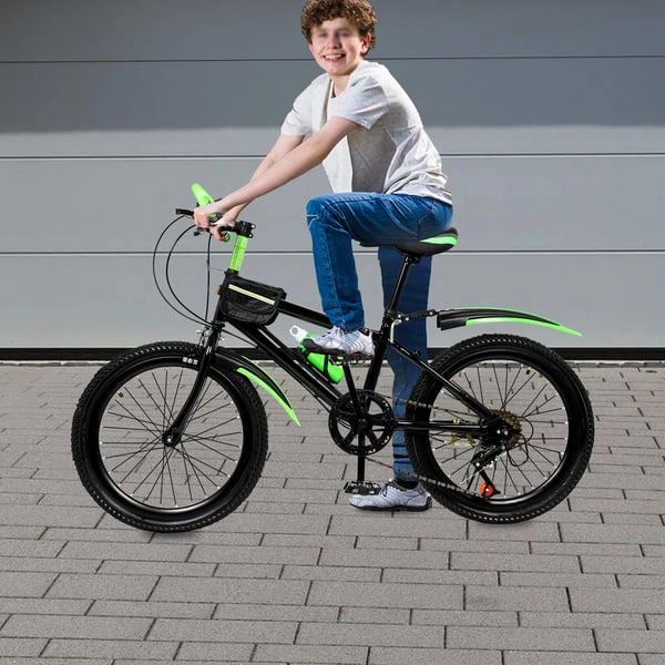 Mountainbike - MTB - Hjul 50,8 cm - Flere gear - Drikkedunk & holder - Opbevaringstaske - Robust og holdbar - Grøn