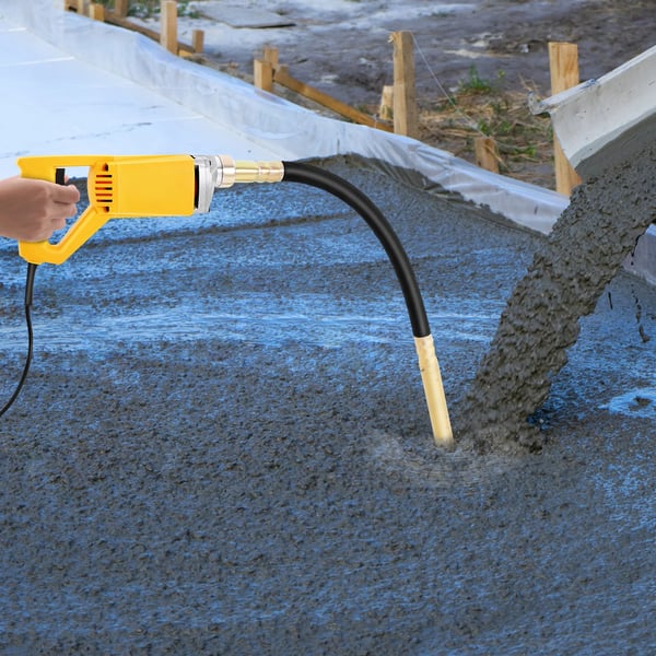 Bærbar Betonvibrator - Vibratorstav - 850 W - 220 V EU-stik - 4500 o/min - 1 m aksel - Ø 25–50 mm - Kobbermotor - Gul