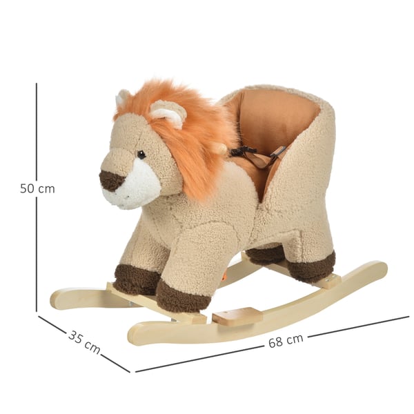 Lejon Gungdjur - Ride-on gungleksak - För 18–36 månader - Med ljud - Storlek 68×35×50 cm