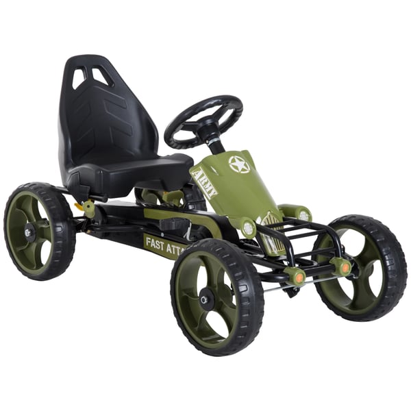 Go-kart för barn - Pedalgokart - 3+ år - Broms - 4 hjul - Max 35 kg - Grön