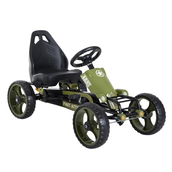 Go-kart för barn - Pedalgokart - 3+ år - Broms - 4 hjul - Max 35 kg - Grön