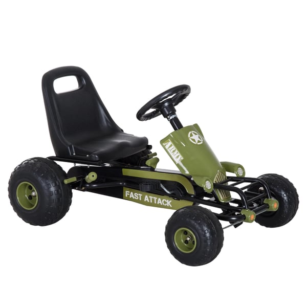 Gokart för barn - Pedalgokart - Justerbart säte - 4 hjul - Unisex - Modell 341-024 - Grön