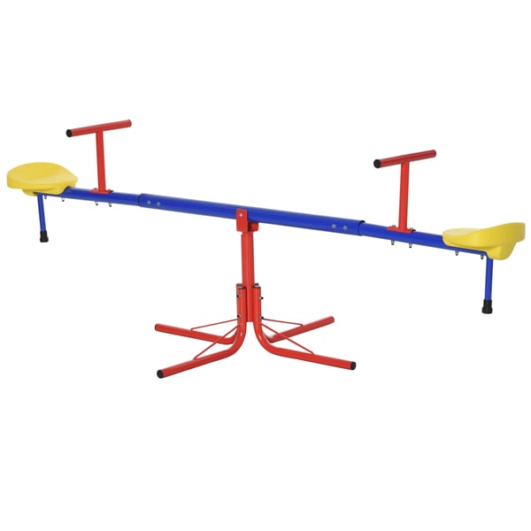 Gungbräda för barn - Trädgårdsmodell 360° roterande - 4-stångsbas med stoppstolpar - 182×77×43 cm - Flerfärgad