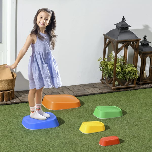 Balansstenar för barn - Stegstenar - Ålder 3–6 år - Mått 29,5×23,5×8 cm - Sensorisk och motorisk träning - Flerfärgad