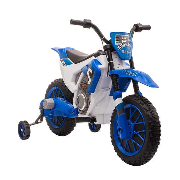 Elektrisk barnmotorcykel - Ride-on åkleksak - Batteri 12 V - Upp till 8 km/h - Med 2 hjul - För barn 3+ - Blå