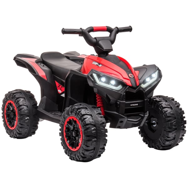 Barnfyrhjuling ATV - Elektriskt åkfordon 12V - 2 motorer - Strålkastare - Tuta - 3–5 år - 83x53x55,5 cm - Röd