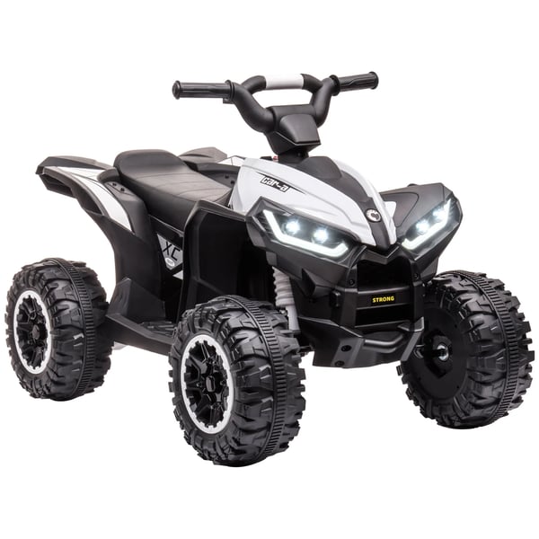 Elektrisk barn-quad 3–5 år - Åkfordon ATV - 12V dubbelmotor - LED-strålkastare - Tuta - 4 hjul - Metallram - 83×53×55,5 cm - Vit