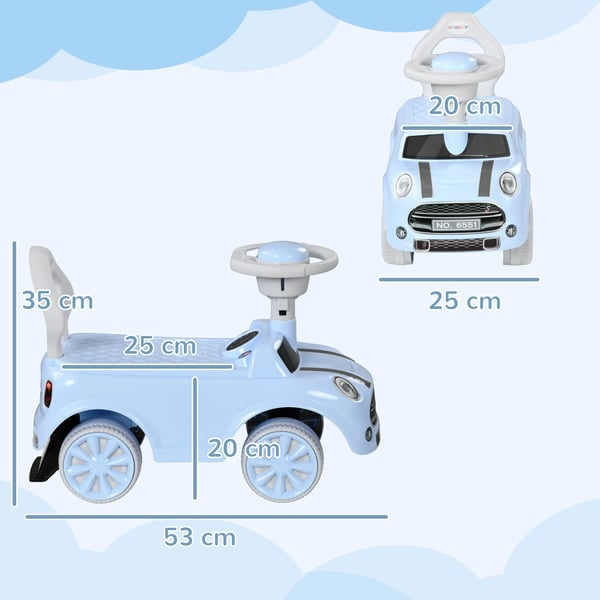 Gåbil för barn - Ride-on - 18–36 månader - 4 hjul - Plast - 53×25×35 cm - Blå