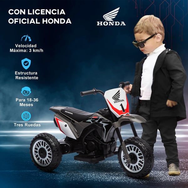 Barn el-motorcykel - Ride-on åkleksak - Batteridriven - 71 x 40,5 x 43,5 cm - Grå