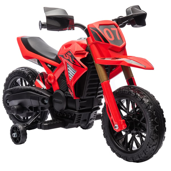 Elmotorcykel för barn - Ride-on motorcykel - 3+ År - Maxlast 30 kg - 2 Hjul - Metallram - Röd