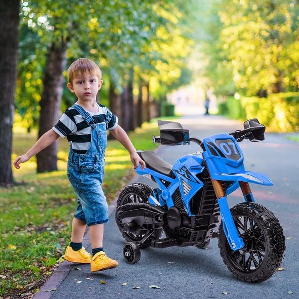 Elmotorcykel för barn - Åkfordon - 2 hjul - Metallram - Från 3 år - Max 30 kg - Blå