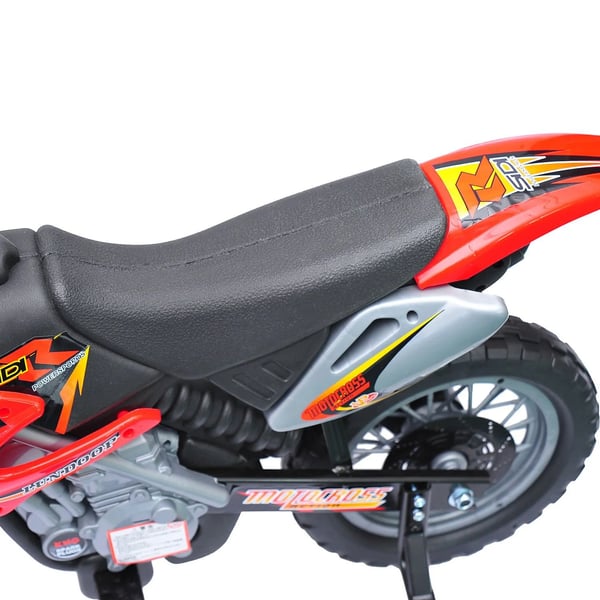 Elektrisk motorcykel för barn - Ride-on åkleksak - 6 V uppladdningsbart batteri - Laddare ingår - Stödhjul - För 3+ år - Röd