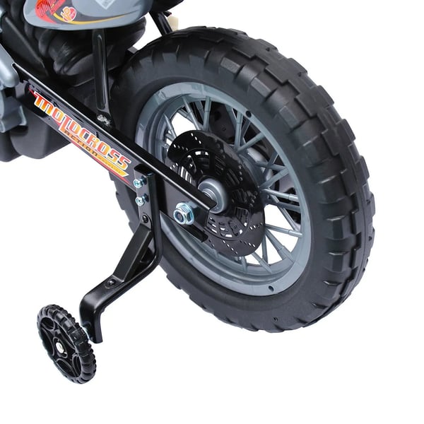 Elektrisk motorcykel för barn - Ride-on åkleksak - 6 V uppladdningsbart batteri - Laddare ingår - Stödhjul - För 3+ år - Röd