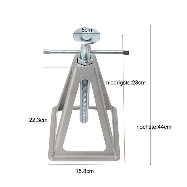Støtteben til autocamper/campingvogn - Støttebuk 4-pak - Aluminiumlegering - Kapacitet 3600 kg - Enkeltspindel - Stabelbar