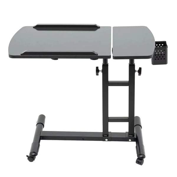 Tatuointivaunu - Työasema tarjottimella - 4 pyörää - Säädettävä käsituki - Korkeus 57,5–90 cm - Tarjotin 64×40 cm - Musta