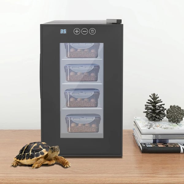 Reptilinkubator/æginkubator 23 L - JC-23AW - Køl & Varme 10–40°C - Digital Termostat - Glaslåge & galvaniseret stål - Sort