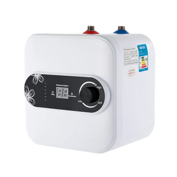 Sähköinen vedenlämmitin - SY-8 - 1500 W - Ylävesiliitäntä - Turvaventtiili - Nopea lämmitys - Valkoinen