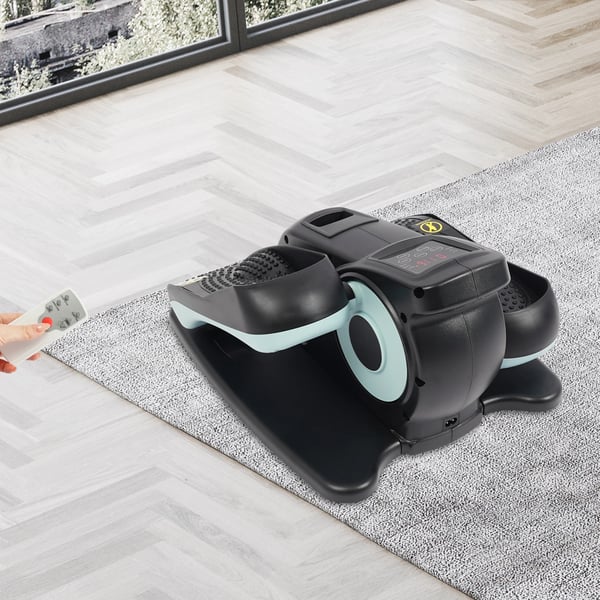 Bærbar pedaltræner - Under-bord elliptisk maskine - Fjernbetjening - 220V 60W - Siddende bentræning - Blå