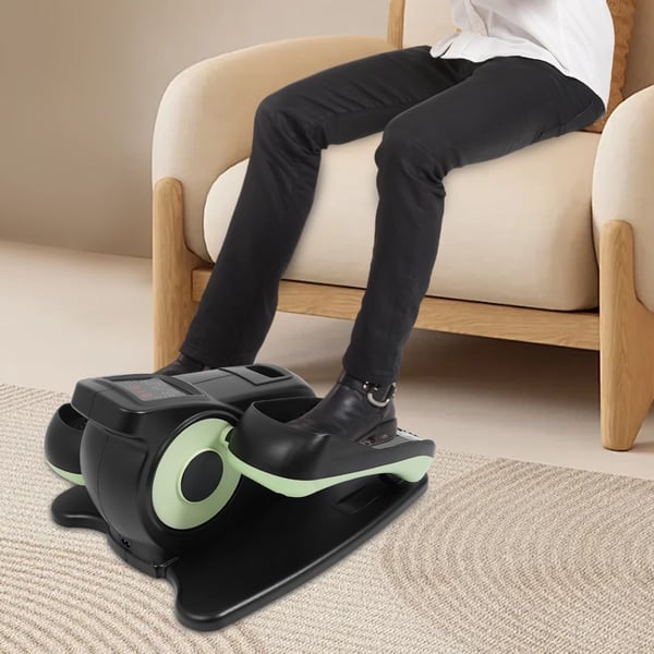Pedaltræner - Under-bord elliptisk minicrosstrainer - Fjernbetjening - 220V 60W - Til siddende bentræning - Hjem/Kontor - Grøn