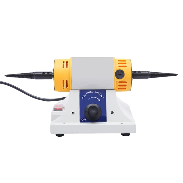 Smykkepoleringsmaskine - Bænkpudser - 320 W - 800–10000 omdr./min Variabel Hastighed - 2 Polerskiver - 220 V - EU-stik