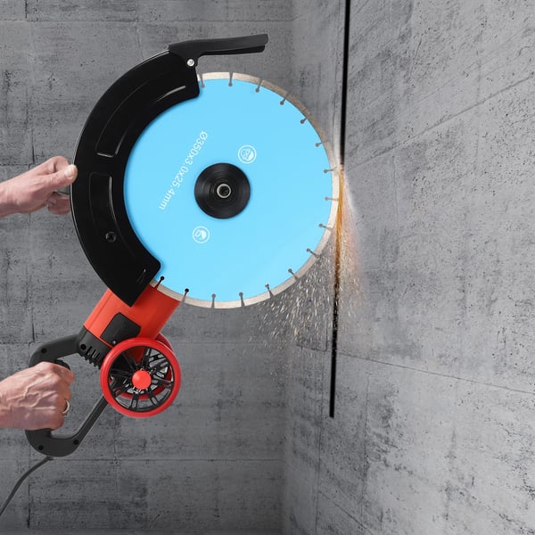 Sähköinen betonisaha - Pyörösaha - 4000 W - 350 mm terä - 135 mm leikkuusyvyys - 3000 rpm - 220 V EU-pistoke - 14 kg - Ruskea