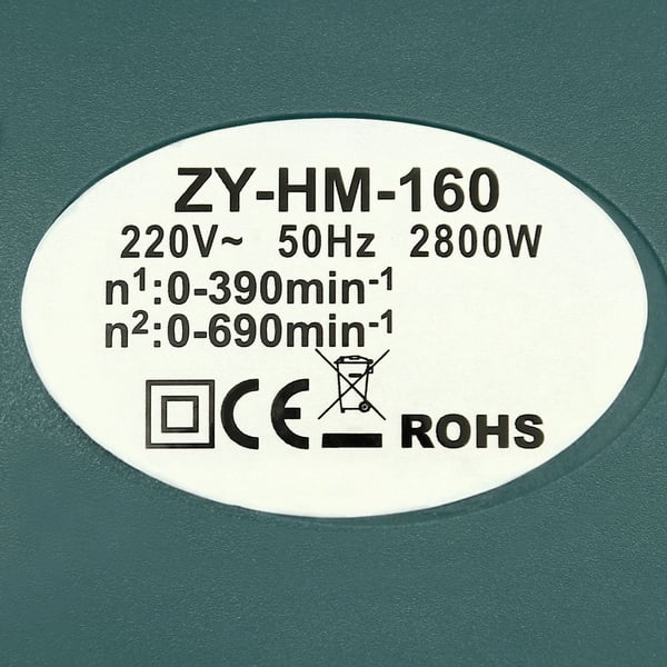 Mørtel- og cementmixer - Håndholdt dobbeltspindel - 2800 W - 6 Hastigheder - 220 V 50 Hz - EU‑stik - M14 - Grøn