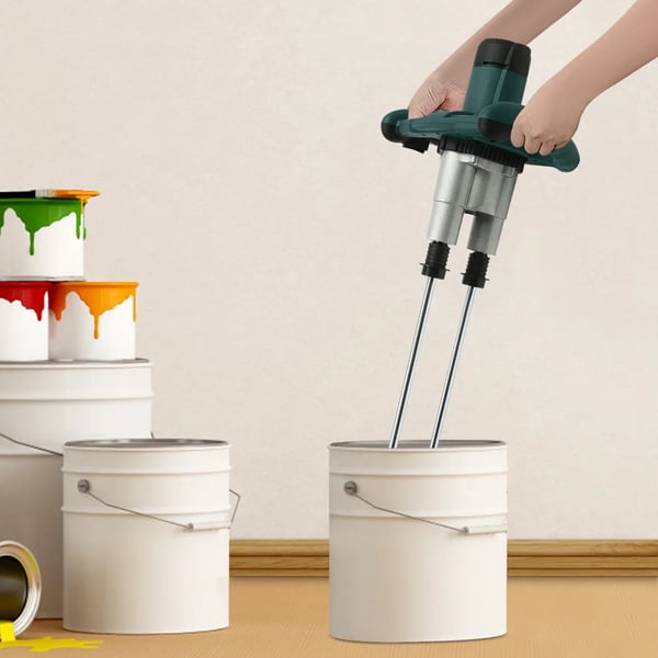 Mørtel- og cementmixer - Håndholdt dobbeltspindel - 2800 W - 6 Hastigheder - 220 V 50 Hz - EU‑stik - M14 - Grøn