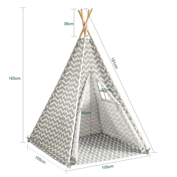 OSS03 tipi legetelt til børn, 1 dør og 1 vindue, armygrøn