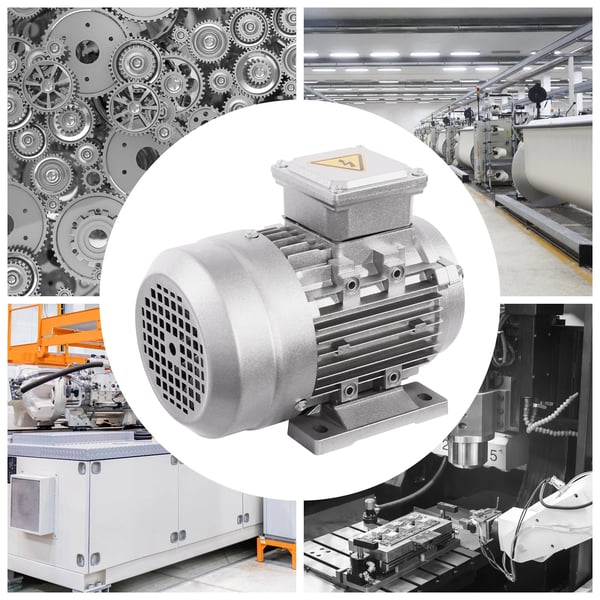 Sähkömoottori - 0,75 kW - 1400 r/min - IP55 - 14 mm akseli - 24×13,5×17,5 cm - Hopea