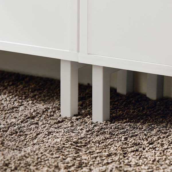 FSR151-H-W, skoskab med 3 klapper, smalt design, 6 hylder, hvid
