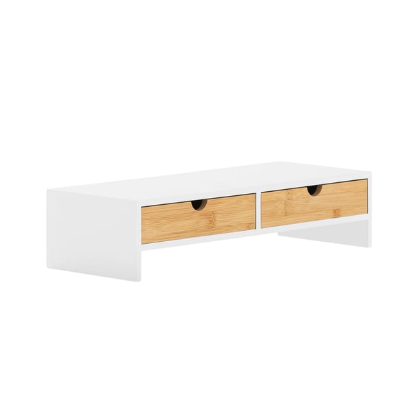 Skærmstander/monitorforhøjer med 2 skuffer, multifarvet, ca. 47x11x18 cm