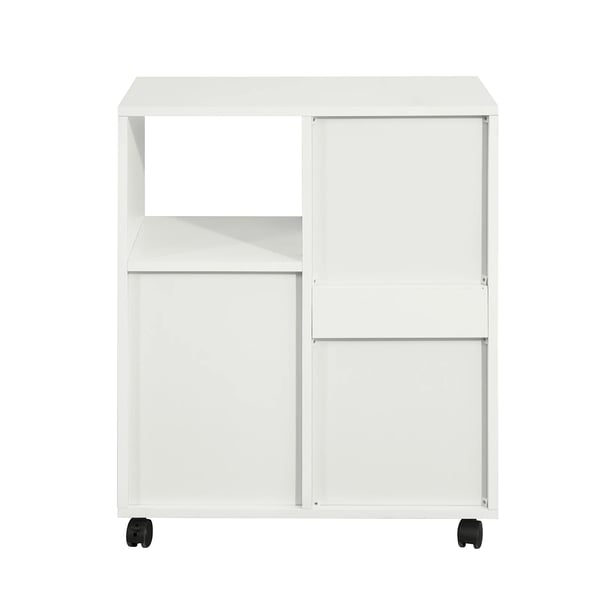 FBT105-W, printervogn med rullecontainer, 2 skuffer og 1 låge, hvid