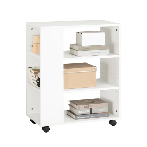 FBT68-W, skrivarvagn/rullcontainer, 7 hyllor, kontors- & arkivvagn, vit, ca 60×75×35 cm