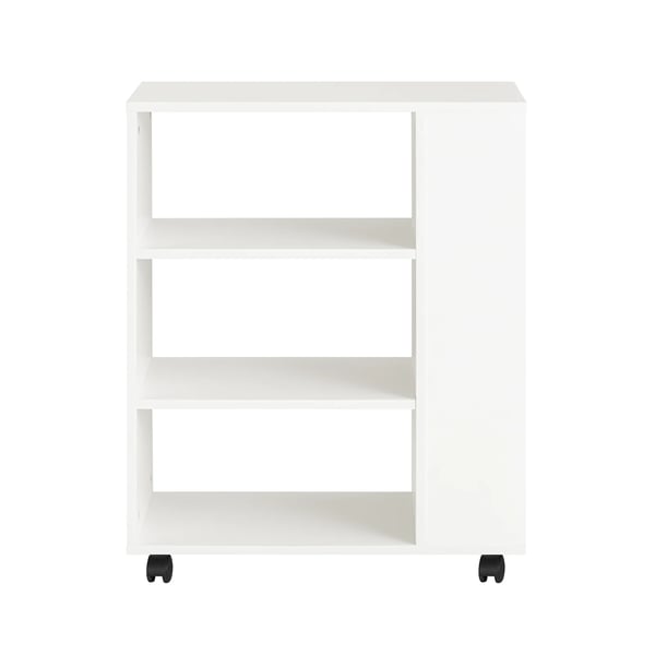 FBT68-W, printerbord/rullecontainer, 7 hylder, kontor- og arkivvogn, hvid, ca. 60×75×35 cm