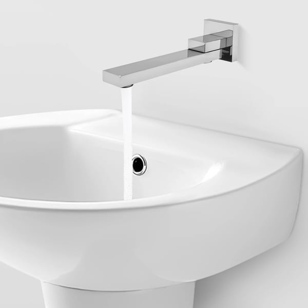 Badeværelsesarmatur - Håndvaskarmatur - Rustfrit stål - 180° drejbar - G1/2 tilslutning - Bordmontering - 23×6 cm - Krom