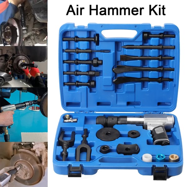 Tryklufthammer sæt - Luftmejsel - Kugleled aftrækker, Sporestangsgaffel, Fladmejsel, Til autoreparation, Model CXC-WWHWWH-001