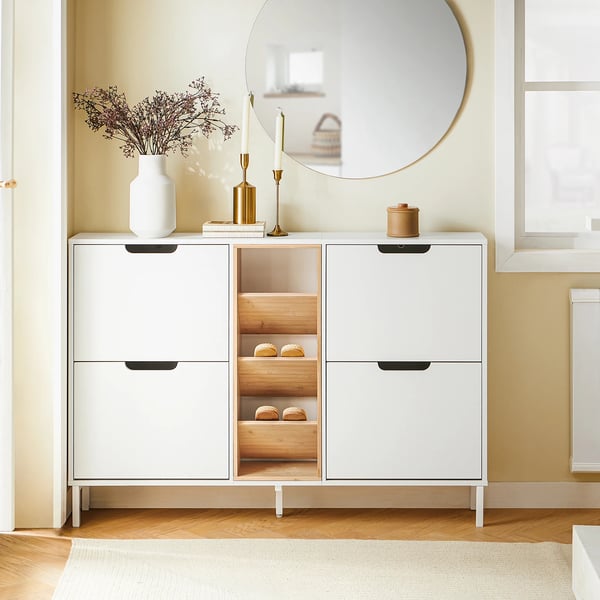 Skoskab - FSR183-WN - 4 Vippelåger - Smalt Design - Skoreol & Opbevaring - Entremøbel - Hvid