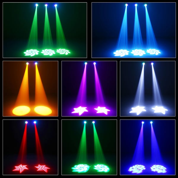 LED moving head -valot 2 kpl - DMX lavavalo - RGBW 4-in-1 - Ääniohjattu - 10/12 kanavaa - 10 W - 90–240 V - EU-pistoke