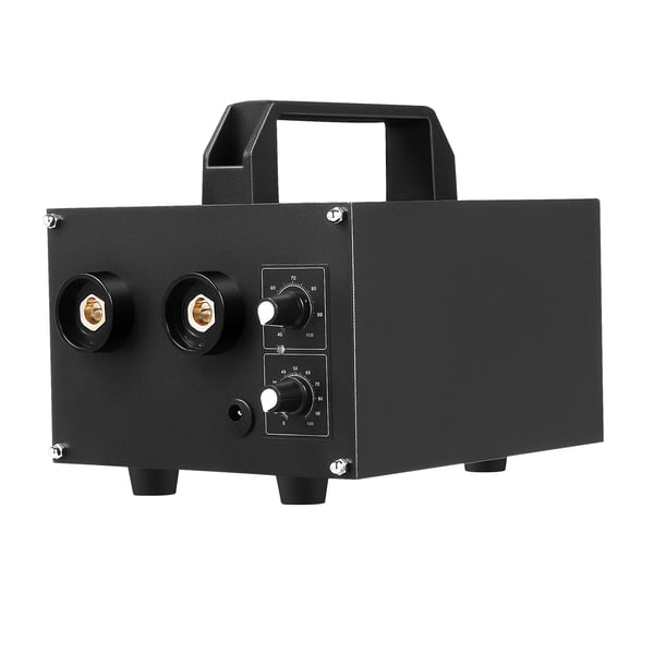Punktsvejser til batterier - 220 V punktsvejser - 6700 W - Spidsstrøm 1600 A - Justerbar 40–100 A og tid - Max 0,25 mm - 2 svejsepenne - Sort