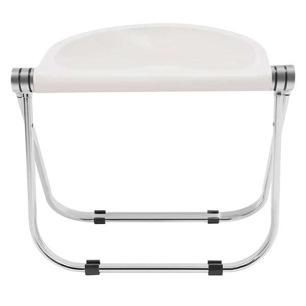 Foldestol - Stuestol - Minimalistisk Moderne - Ingen Montering - Galvaniseret Jernramme - PET-sæde - Hvid
