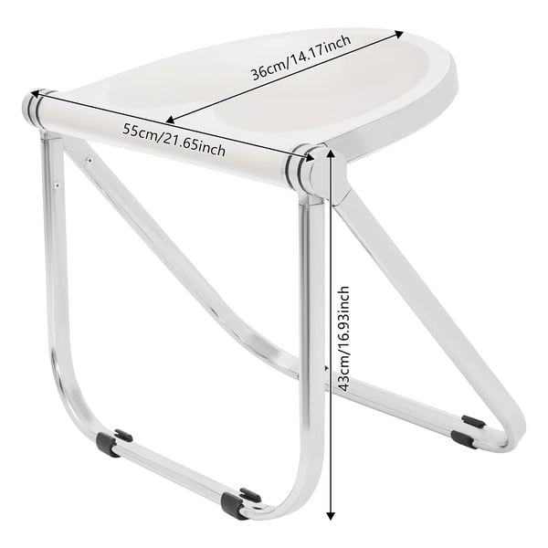 Foldestol - Stuestol - Minimalistisk Moderne - Ingen Montering - Galvaniseret Jernramme - PET-sæde - Hvid