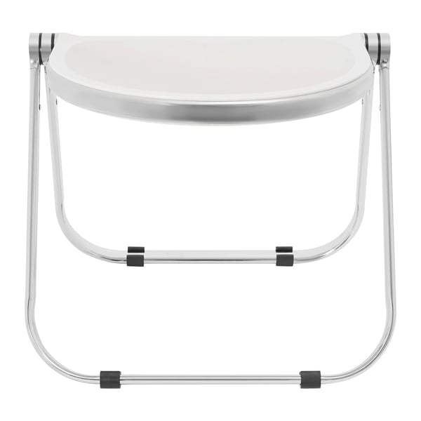 Foldestol - Stuestol - Minimalistisk Moderne - Ingen Montering - Galvaniseret Jernramme - PET-sæde - Hvid