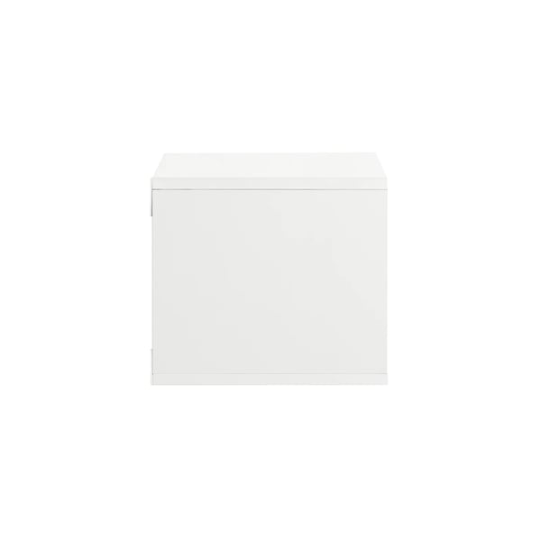 NKD03-W, hængende natbord, flydende sengekantshylde med mobilholder, hvid