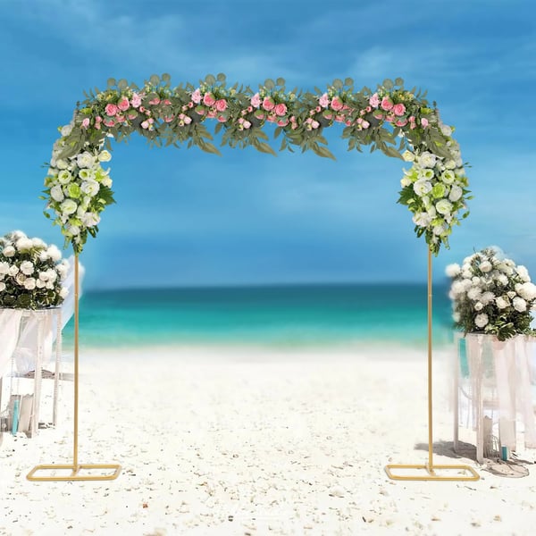 Bryllupsbaggrund - Metal blomster-/baggrundsstativ - 200×210 cm - Max 5 kg - XL - Guld