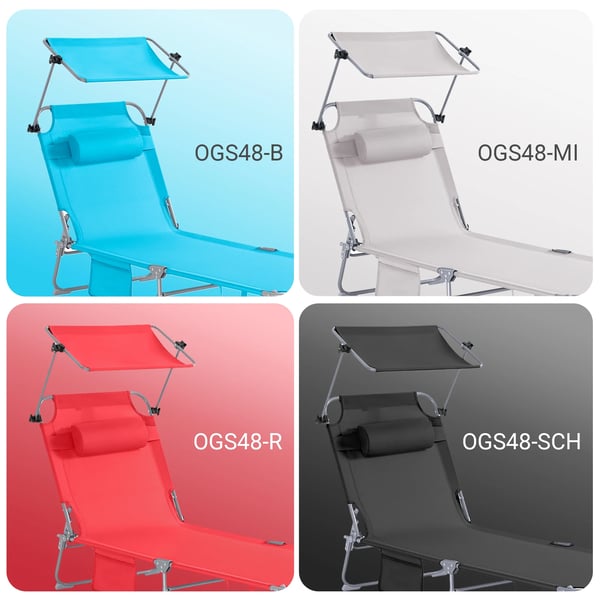 OGS48, havesolstol/gyngeliggestol, sort, til have, gård, strand og altan