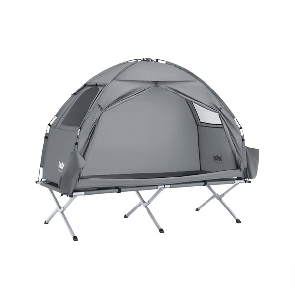 OGS32-II campingtält, enmanstält 3‑i‑1, lamphake och skoförvaringspåsar, grå