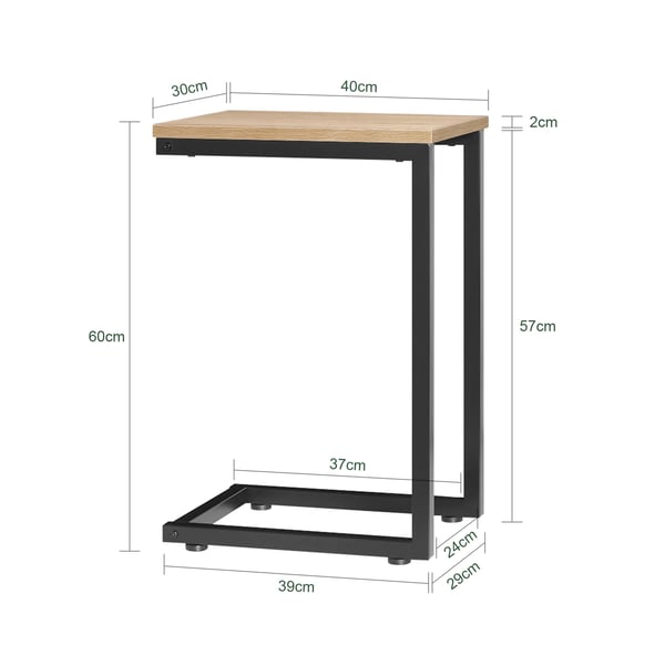 FBT44 sidebord/sofabord/sengebord, laptopbord, brun, ca. 30×60×40 cm