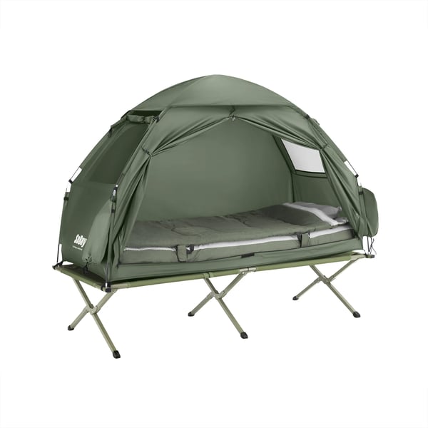 OGS32, 1-person iglotelt, 4‑i‑1 strand/camping, med bæretaske & elektrisk luftpumpe, grøn