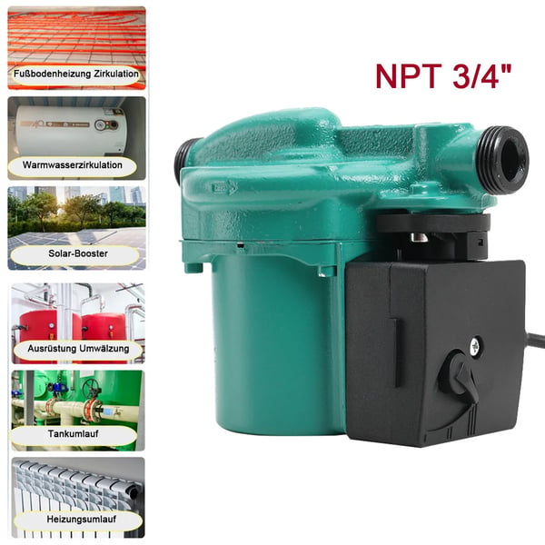Veden kiertovesi- ja paineenkorotuspumppu - Pintamallinen kiertopumppu - 3-nopeuksinen - 220 V - EU-pistoke - Lämmin vesi - Matalapaine